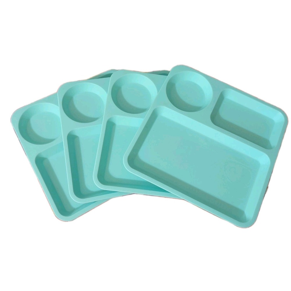 Target Pillowfort 4x Blue Plastic Divided Children Food Trays Picnic Lunch Owl